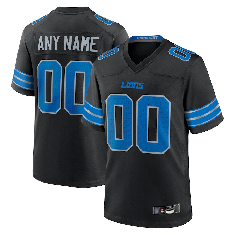 MyBoyd Custom D.Lions Black Home Game Stitched Jerseys