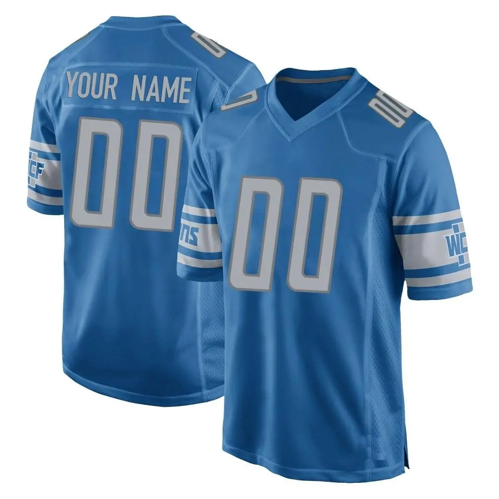 MyBoyd Custom D.Lions Blue Home Game Any Name & Numbers Stitched Jerseys