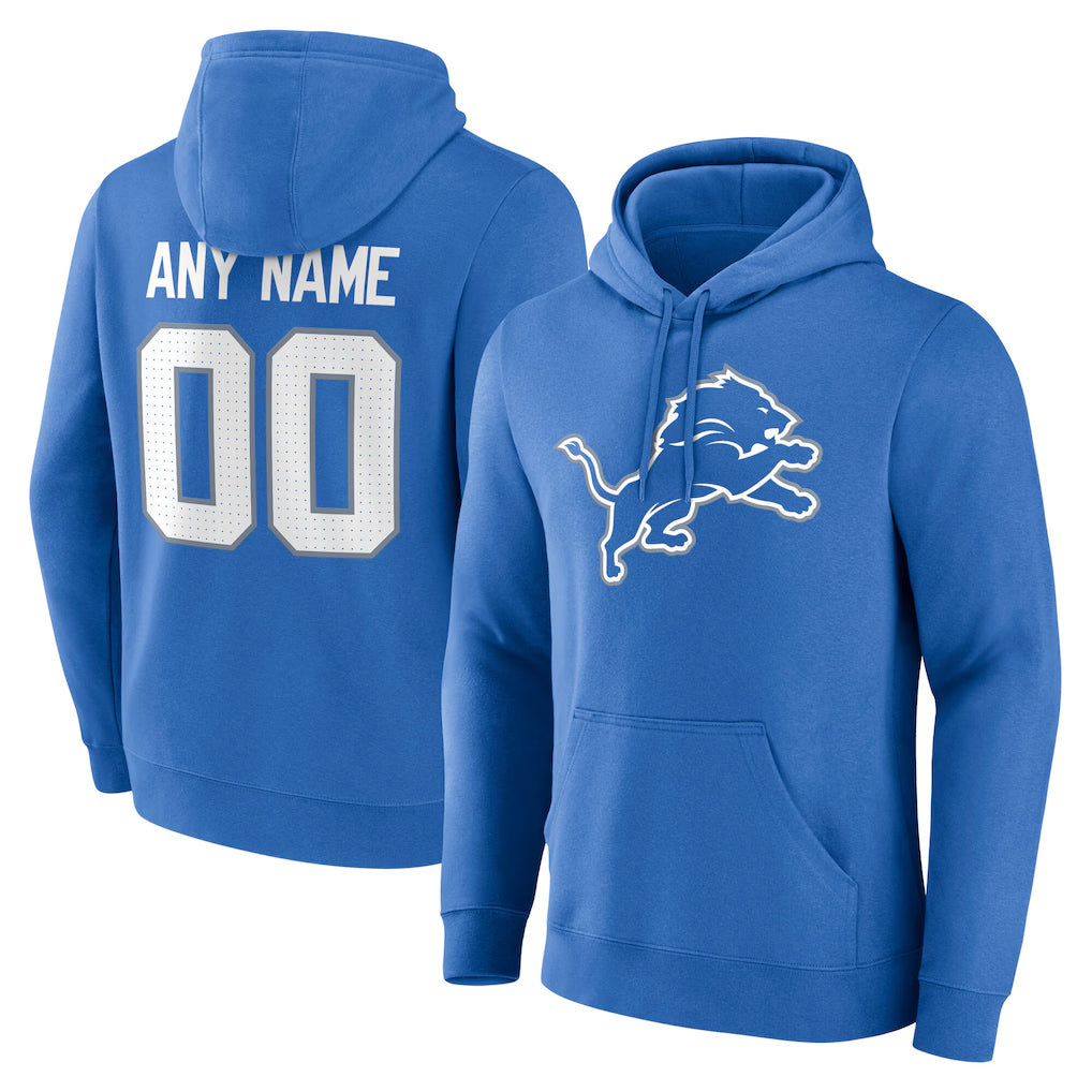 MyBoyd Custom D.Lions Blue Pullover Hoodies Limited Any Name & Numbers Stitched Jerseys