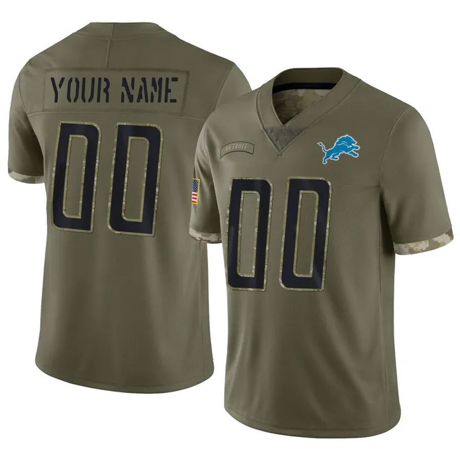 MyBoyd Custom D.Lions Olive Salute To Service Limited Stitched Jerseys