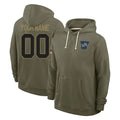 MyBoyd Custom D.Lions Olive Salute to Service Pullover Hoodies Limited Any Name & Numbers Stitched Jerseys