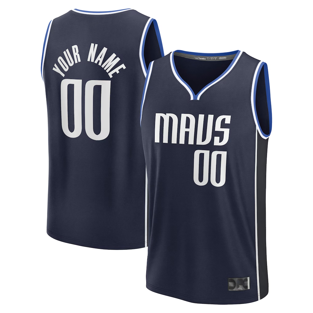 MyBoyd Custom D.Mavericks  Navy Fast Break Jerseys - Statement Edition