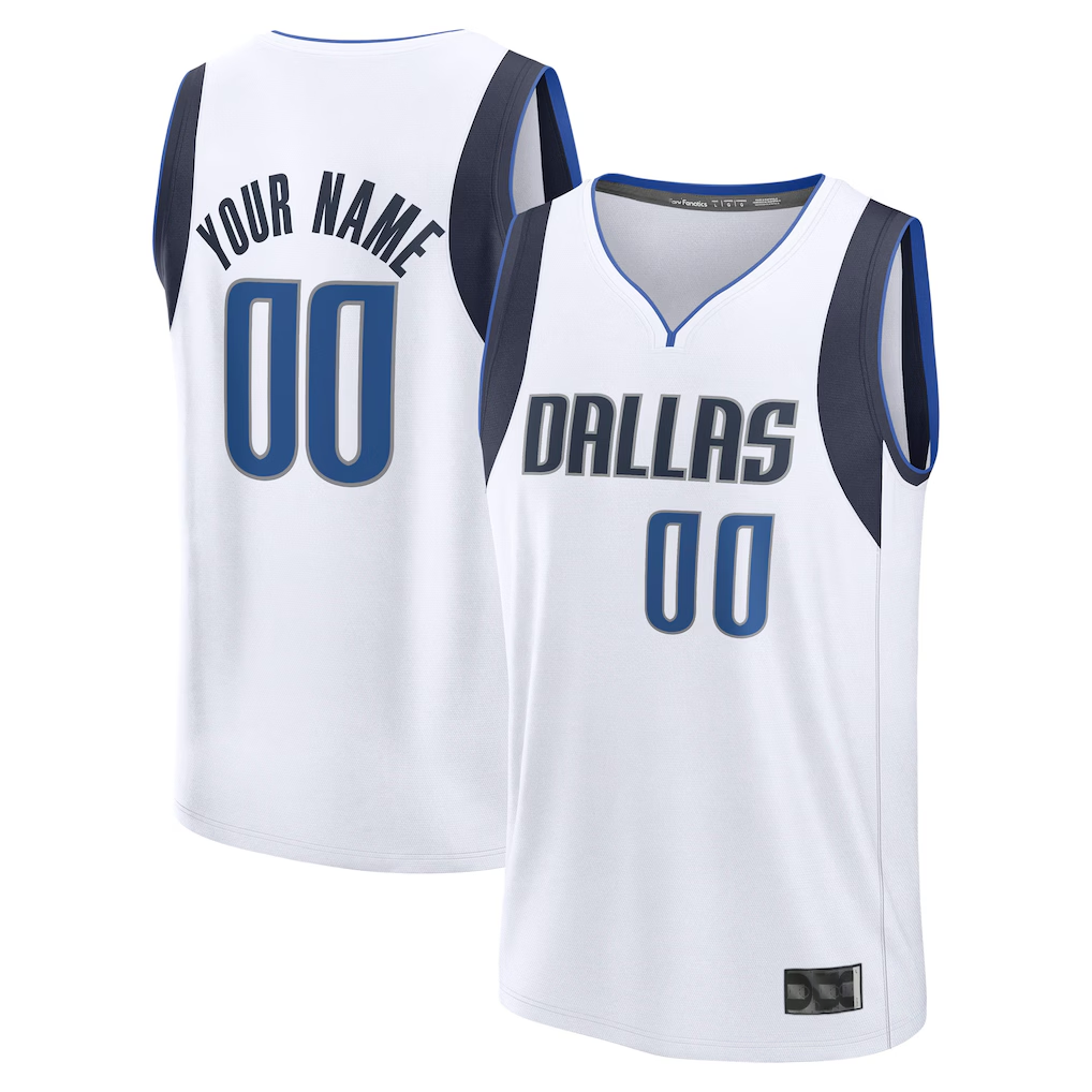 MyBoyd Custom D.Mavericks White Fast Break Jerseys - Association Edition
