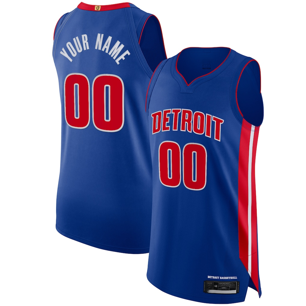 MyBoyd Custom D.Pistons Blue Authentic Jerseys - Icon Edition