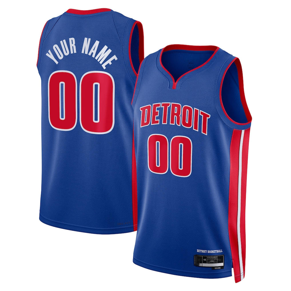 MyBoyd Custom D.Pistons Blue Swingman Jerseys - Icon Edition