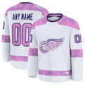 MyBoyd Custom DR.Wings White 2024 Hockey Fights Cancer Practice Jerseys