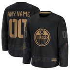 MyBoyd Custom E.Oilers Black 2024 Military Appreciation Practice Jerseys