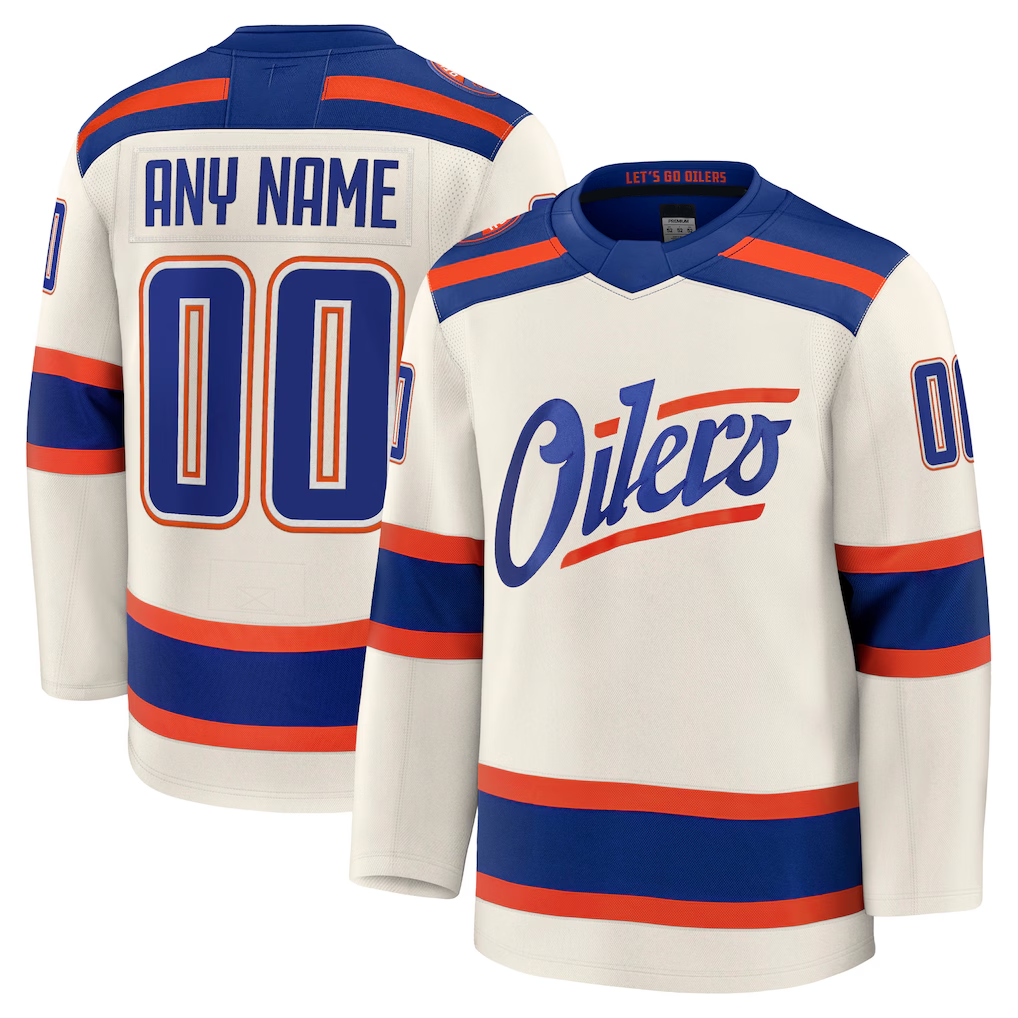 MyBoyd Custom E.Oilers Light Beige Alternate Premium Jerseys