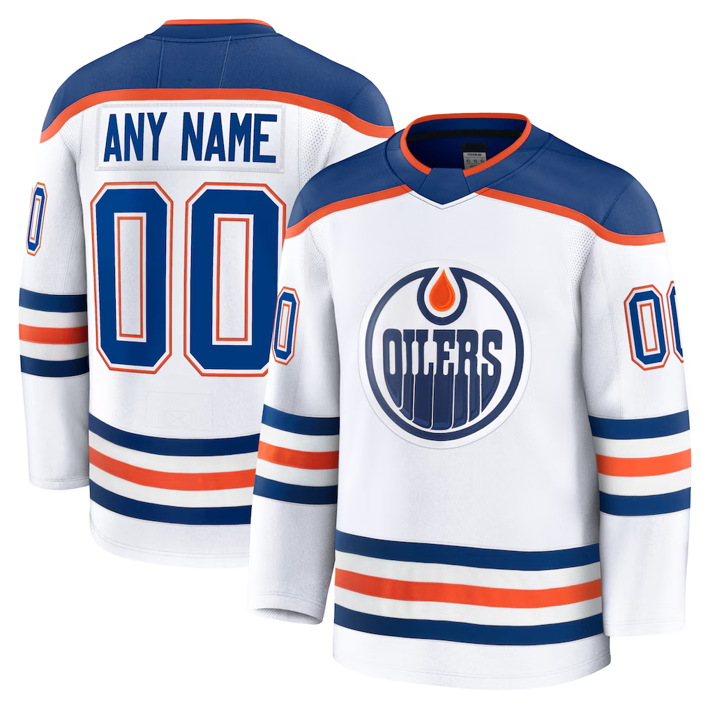 MyBoyd Custom E.Oilers White Away Premium Jerseys