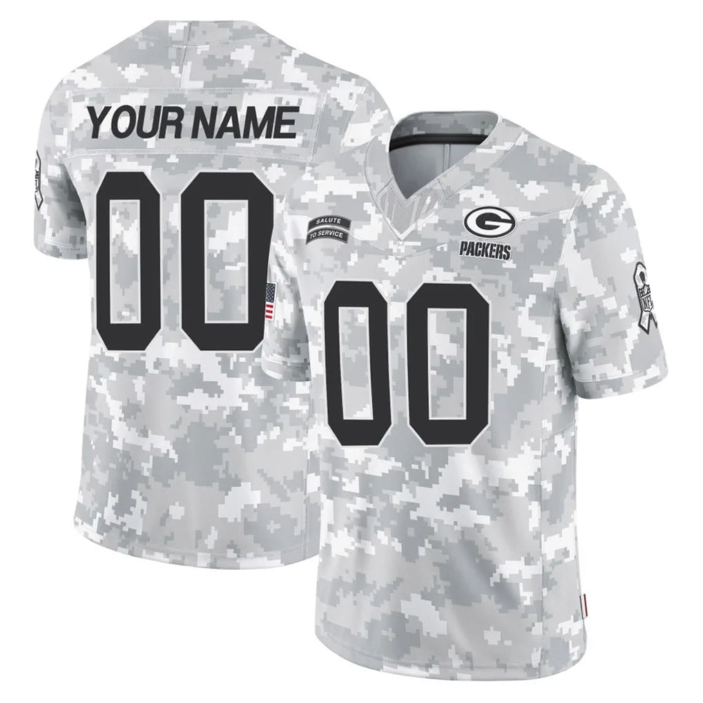 MyBoyd Custom GB.Packers Arctic Camo Salute To Service Limited Any Name & Numbers Stitched Jerseys