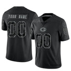 MyBoyd Custom GB.Packers Black REFLECTIVE Limited Stitched Jerseys