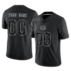 MyBoyd Custom GB.Packers Black Reflective Limited Home Game Any Name & Numbers Stitched Jerseys