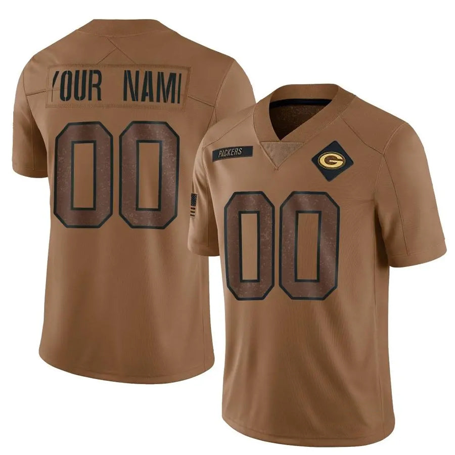 MyBoyd Custom GB.Packers Brown Salute To Service Limited Stitched Jerseys