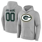 MyBoyd Custom GB.Packers Gray Circuit Logo Pullover Hoodies Limited Game Any Name & Numbers Stitched Jerseys