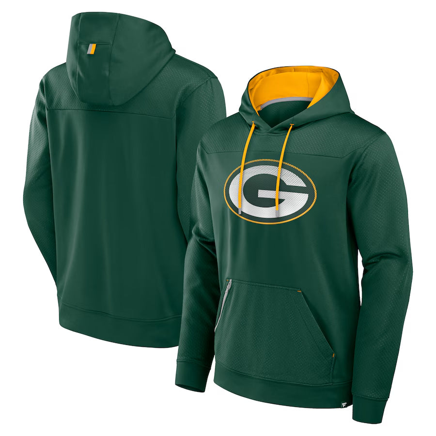 MyBoyd Custom GB.Packers Green Defender Pullover Hoodie Game Stitched Jerseys