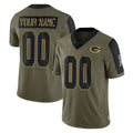 MyBoyd Custom GB.Packers Olive Salute To Service Limited Game Any Name & Numbers Stitched Jerseys