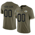 MyBoyd Custom GB.Packers Salute To Service Olive Stitched Jerseys