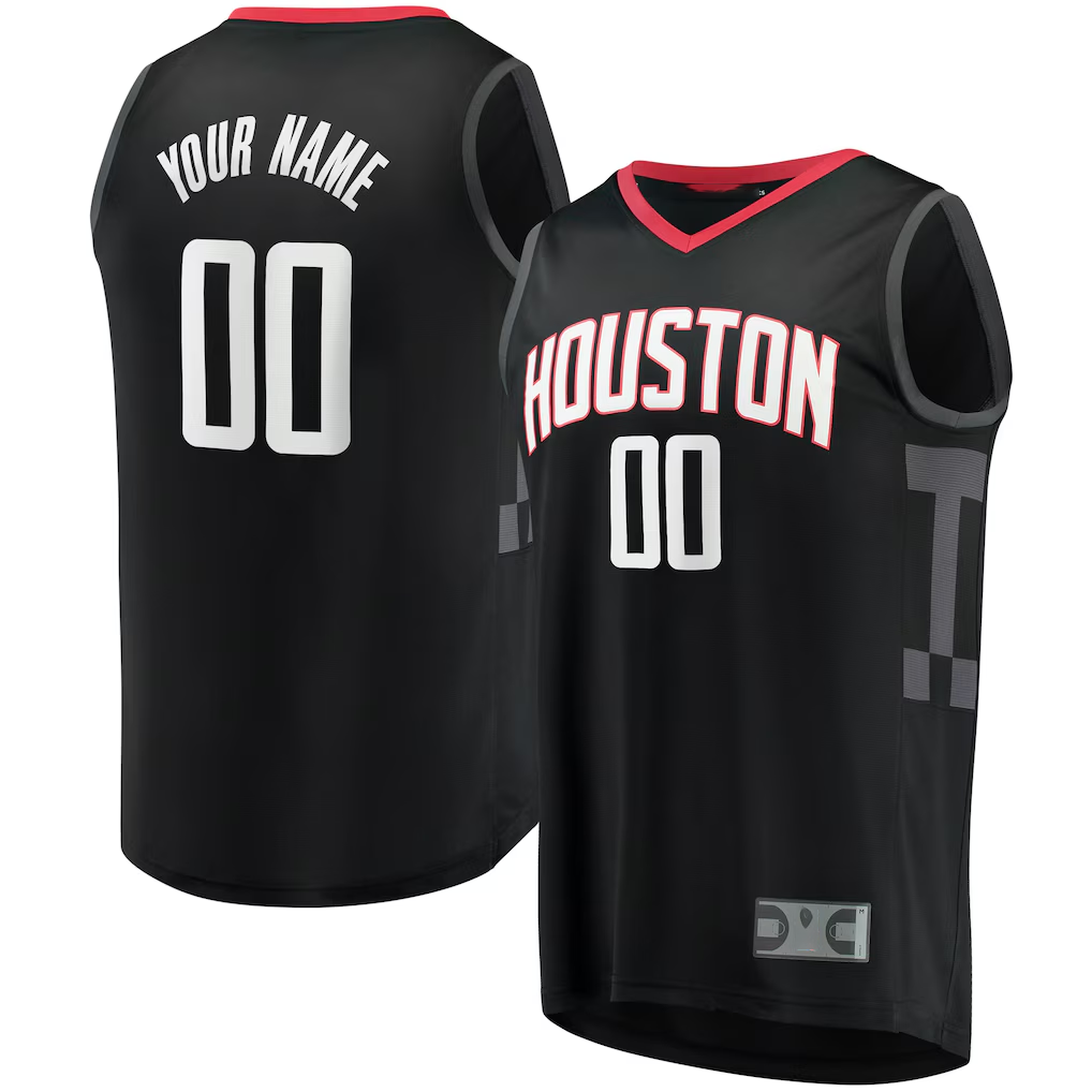 MyBoyd Custom H.Rockets Black Fast Break Replica Stitched Jerseys- Statement Edition