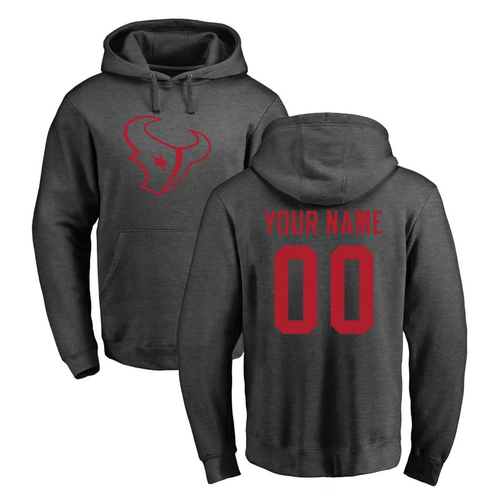MyBoyd Custom H.Texans Gray Pro Line Pullover Hoodie Limited Game Any Name & Numbers Stitched Jerseys