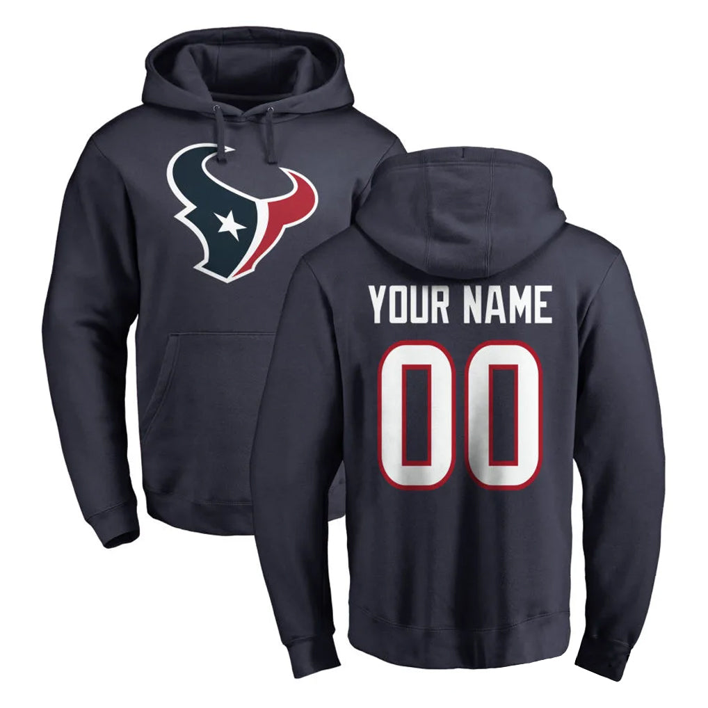 MyBoyd Custom H.Texans Navy Pro Line Pullover Hoodie Limited Game Any Name & Numbers Stitched Jerseys