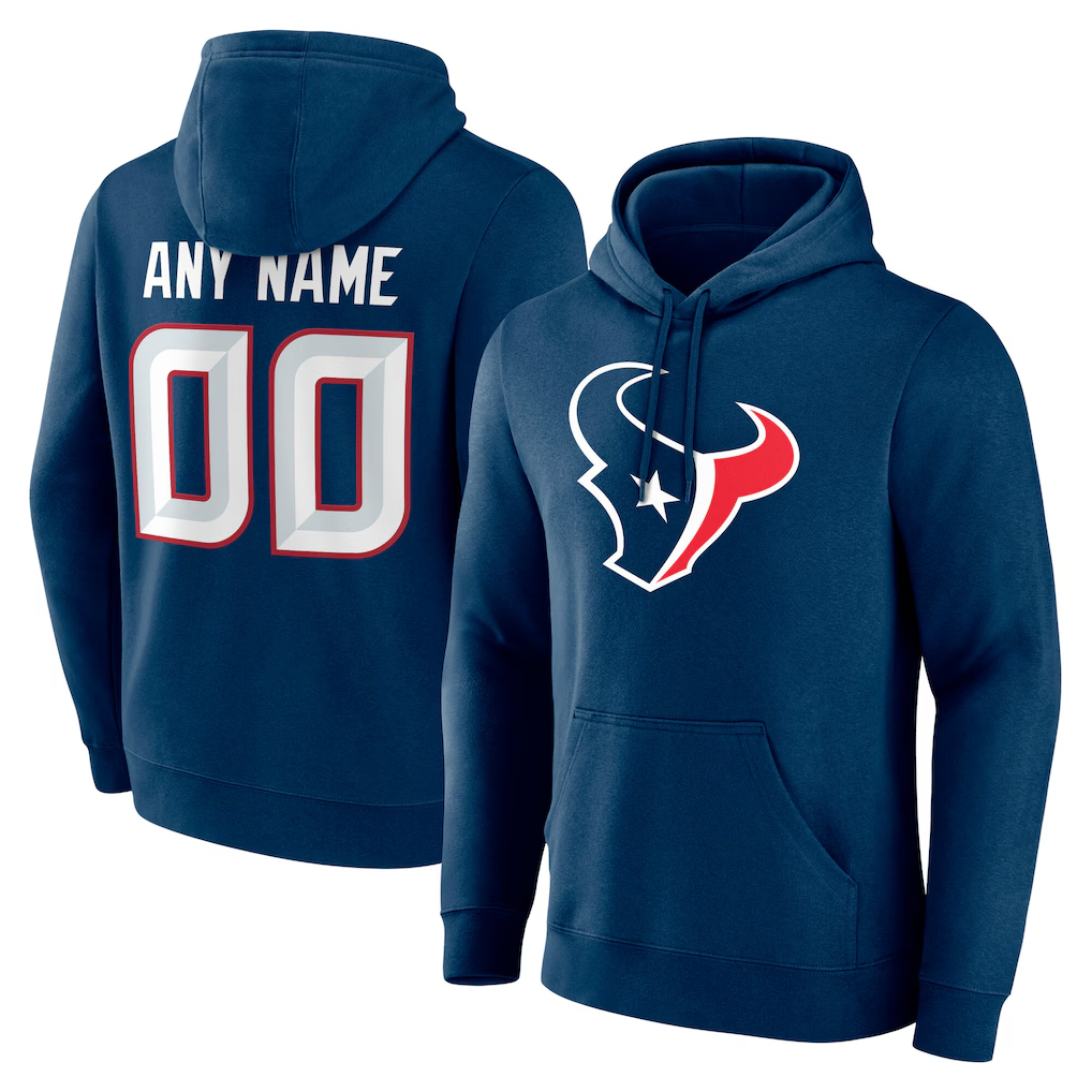 MyBoyd Custom H.Texans Navy Team Authentic Personalized Name & Number Hoodie Stitched Jerseys