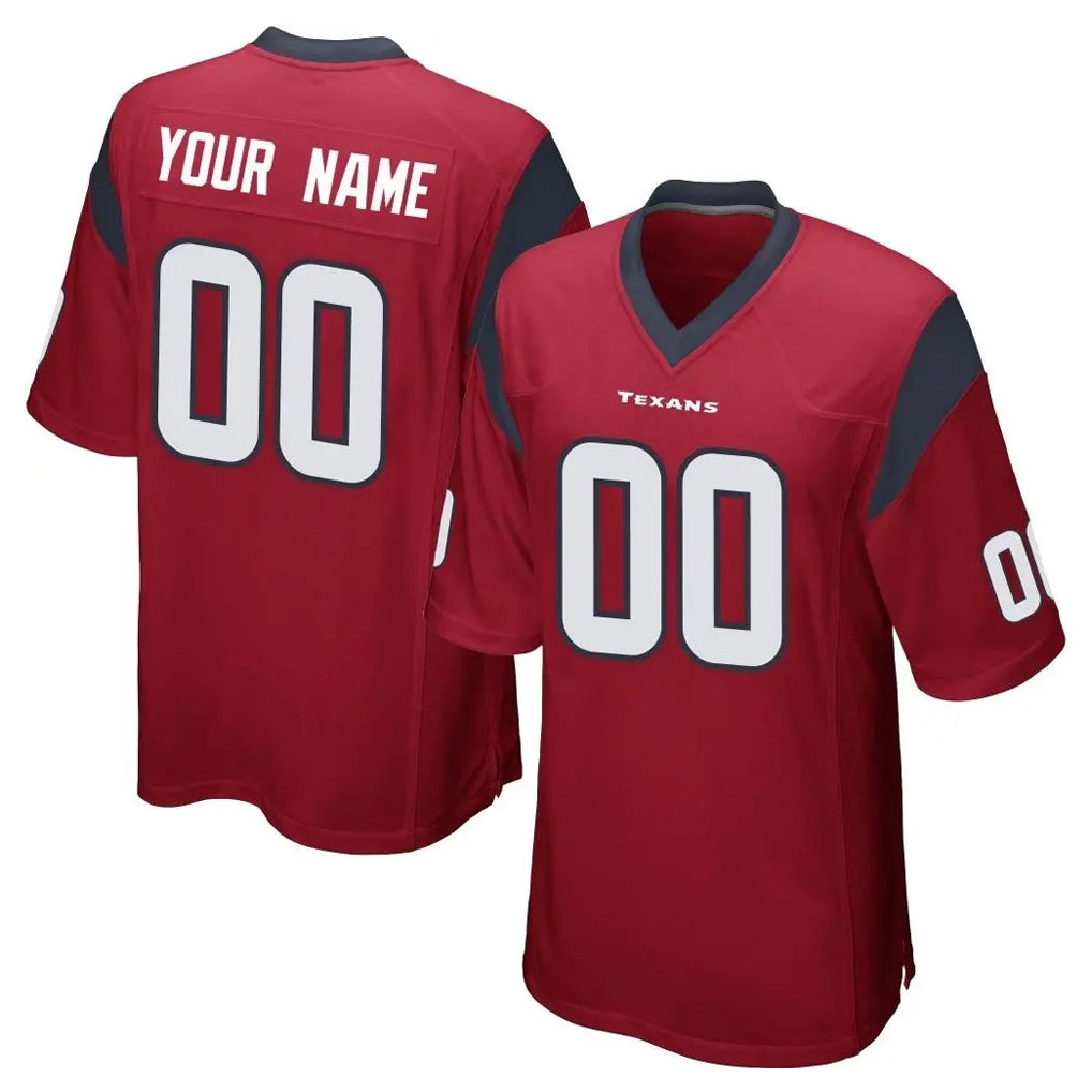MyBoyd Custom H.Texans Red Home Game Any Name & Numbers Stitched Jerseys