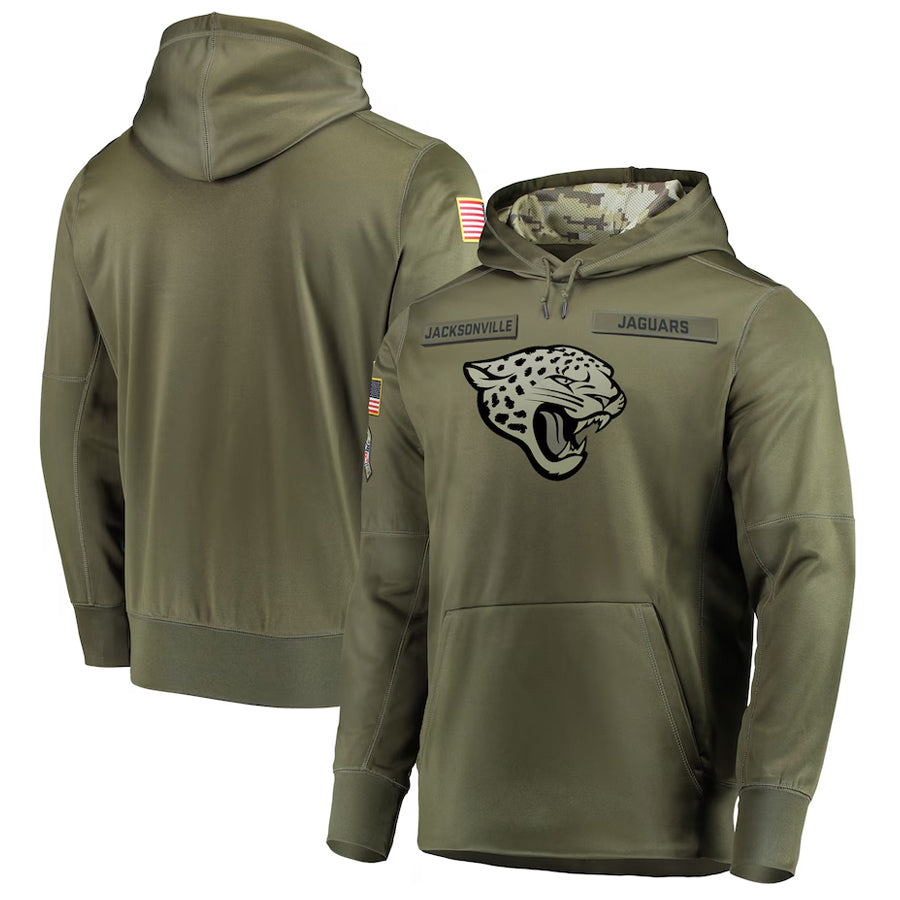 MyBoyd Custom J.Jaguars Olive Salute to Service Pullover Hoodie Game Stitched Jerseys