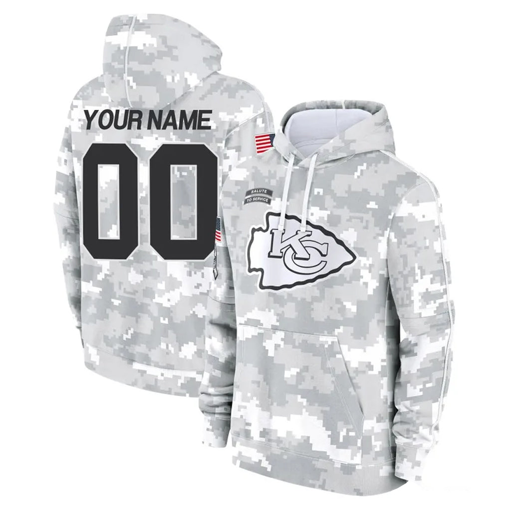 MyBoyd Custom KC.Chiefs Arctic Camo Salute to Service Hoodies Limited Game Any Name & Numbers Stitched Jerseys
