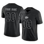 MyBoyd Custom KC.Chiefs Black Limited Reflective Game Any Name & Numbers Stitched Jerseys