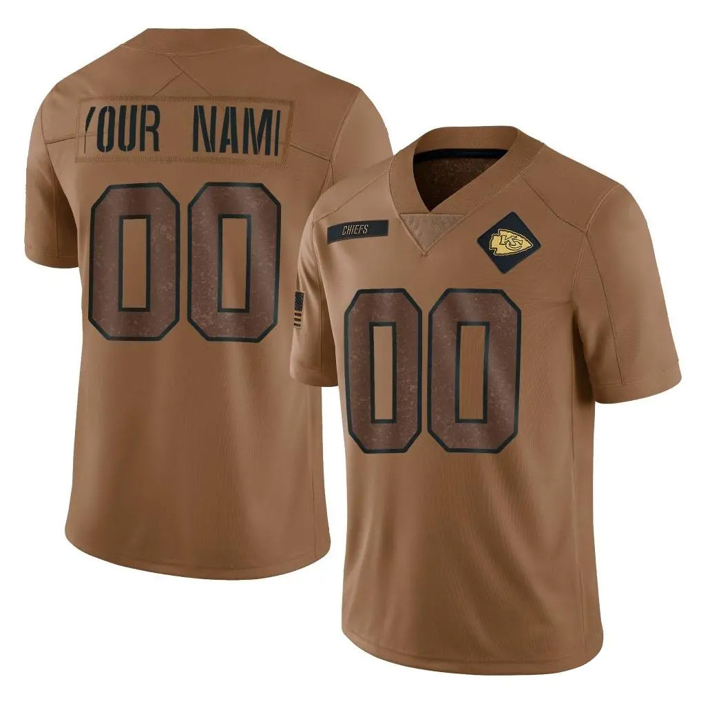 MyBoyd Custom KC.Chiefs Brown Salute To Service Limited Any Name & Numbers Stitched Jerseys
