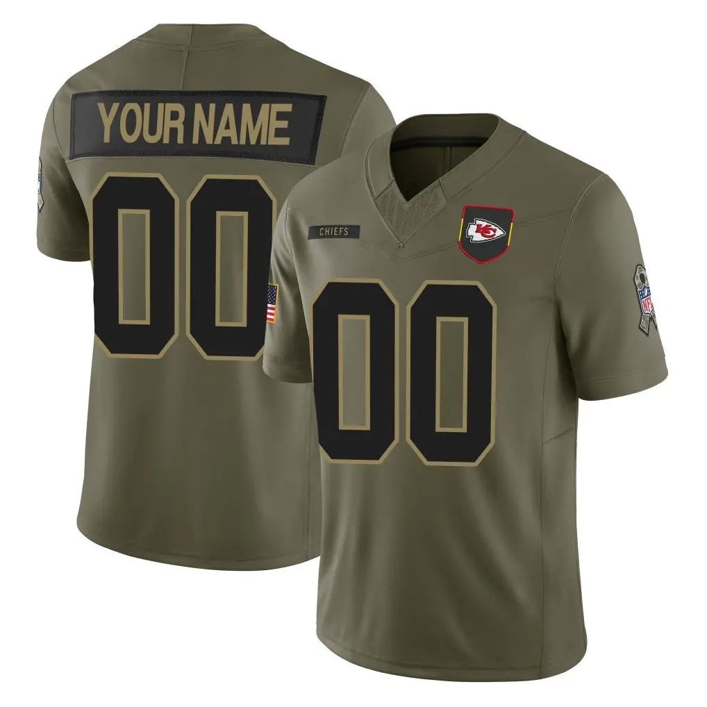 MyBoyd Custom KC.Chiefs Olive 2025 Salute To Service Limited Game Any Name & Numbers Stitched Jerseys