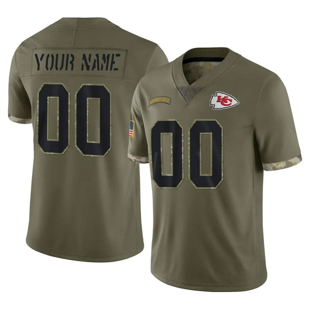 MyBoyd Custom KC.Chiefs Olive Salute To Service Limited Any Name & Numbers Stitched Jerseys