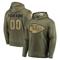 MyBoyd Custom KC.Chiefs Olive Salute to Service Pullover Hoodies Home Game Any Name & Numbers Stitched Jerseys