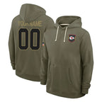 MyBoyd Custom KC.Chiefs Olive Salute to Service Pullover Hoodies Limited Any Name & Numbers Stitched Jerseys