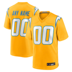 MyBoyd Custom LA.Chargers Gold Alternate Charger Power Game Stitched Jerseys