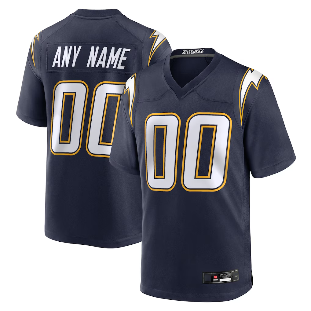 MyBoyd Custom LA.Chargers Navy Alternate Super Chargers Game Stitched Jerseys