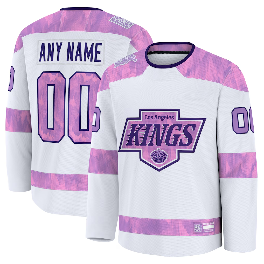 MyBoyd Custom LA.Kings White 2024 Hockey Fights Cancer Practice Jerseys