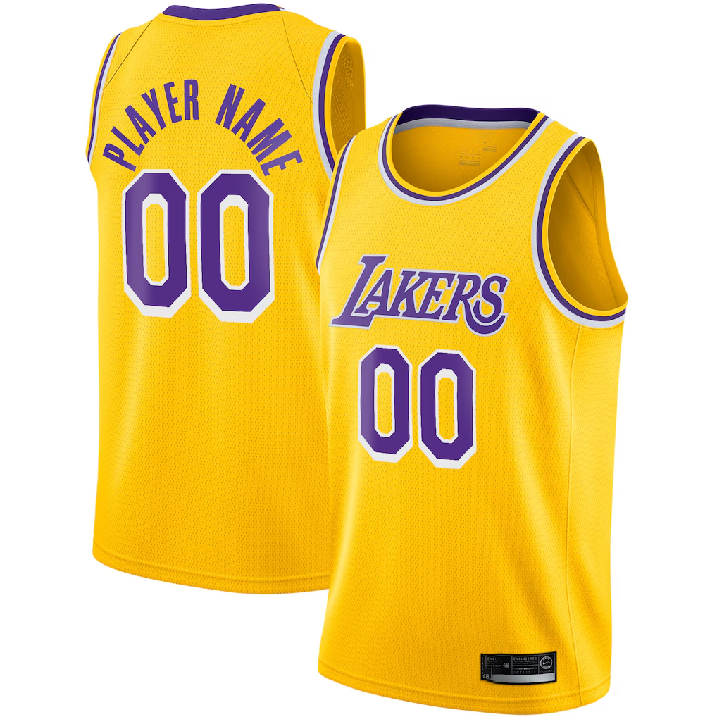 MyBoyd Custom LA.Lakers Gold 202021 Swingman Stitched Jerseys - Icon Edition