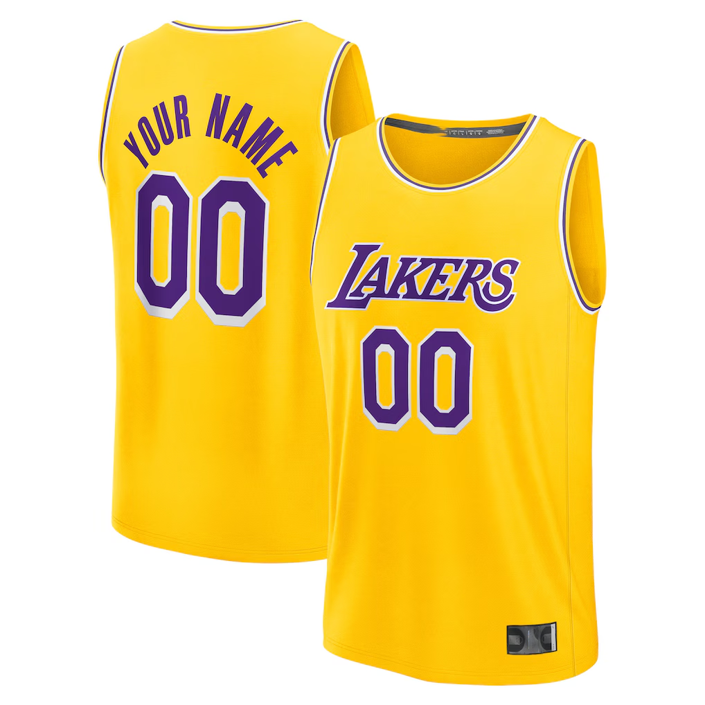 MyBoyd Custom LA.Lakers Gold Fast Break Stitched Jerseys - Icon Edition