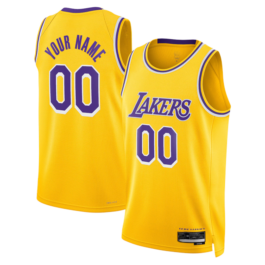 MyBoyd Custom LA.Lakers Gold Swingman Stitched Jerseys - Icon Edition