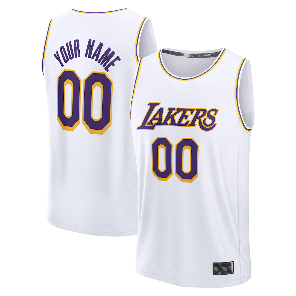 MyBoyd Custom LA.Lakers White Fast Break Replica Stitched Jerseys - Association Edition