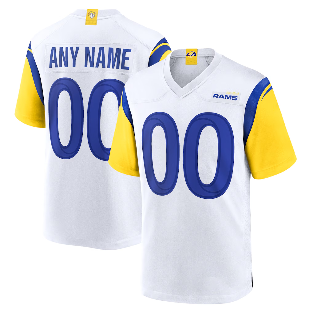 MyBoyd Custom LA.Rams White Alternate Stitched Jerseys