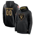 MyBoyd Custom LV.Raiders Black Salute to Service Hoodies Limited Game Any Name & Numbers Stitched Jerseys