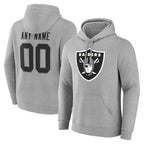 MyBoyd Custom LV.Raiders Gray LOGO Pullover Hoodies Home Game Any Name & Numbers Stitched Jerseys