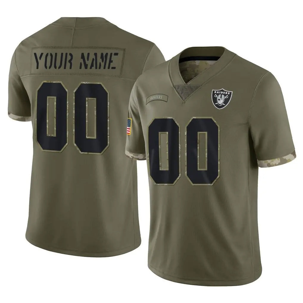 MyBoyd Custom LV.Raiders Olive Salute To Service Limited Any Name & Numbers Stitched Jerseys