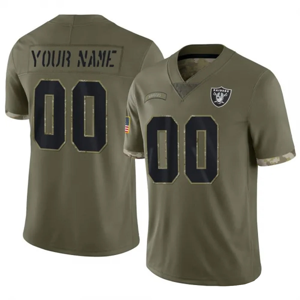 MyBoyd Custom LV.Raiders  Salute To Service Olive Stitched Jerseys