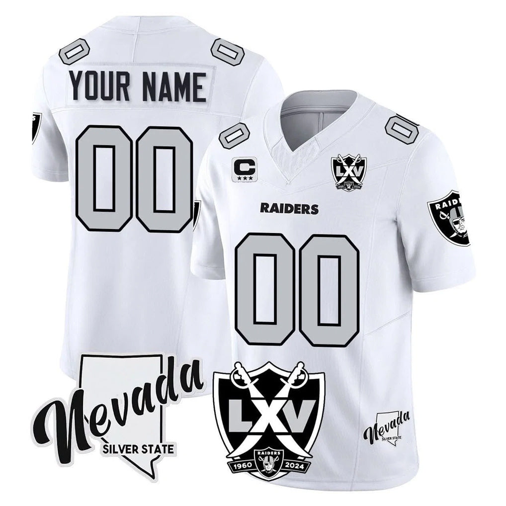 MyBoyd Custom LV.Raiders White 2026 Vapor Limited 65th Anniversary Home Game Any Name & Numbers Stitched Jerseys