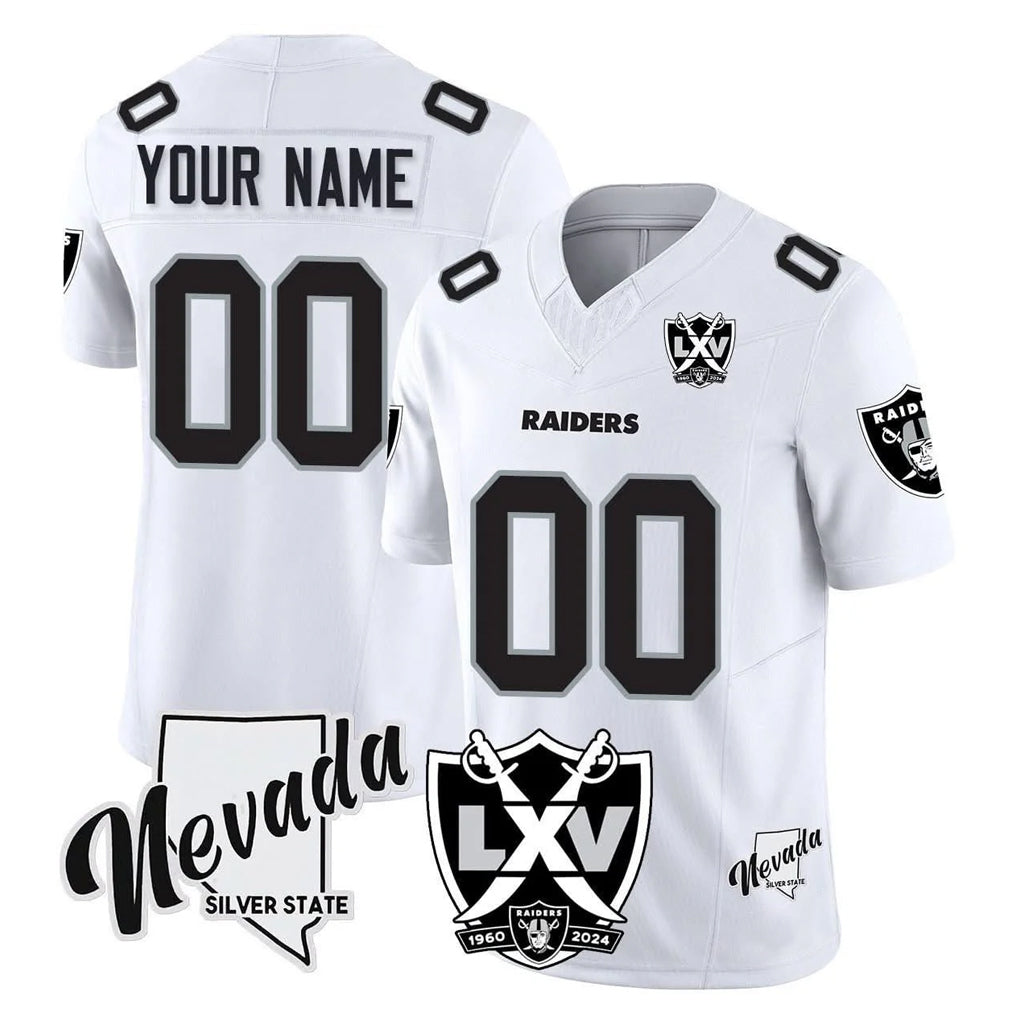 MyBoyd Custom LV.Raiders White 65th Anniversary Vapor Limited Home Game Any Name & Numbers Stitched Jerseys