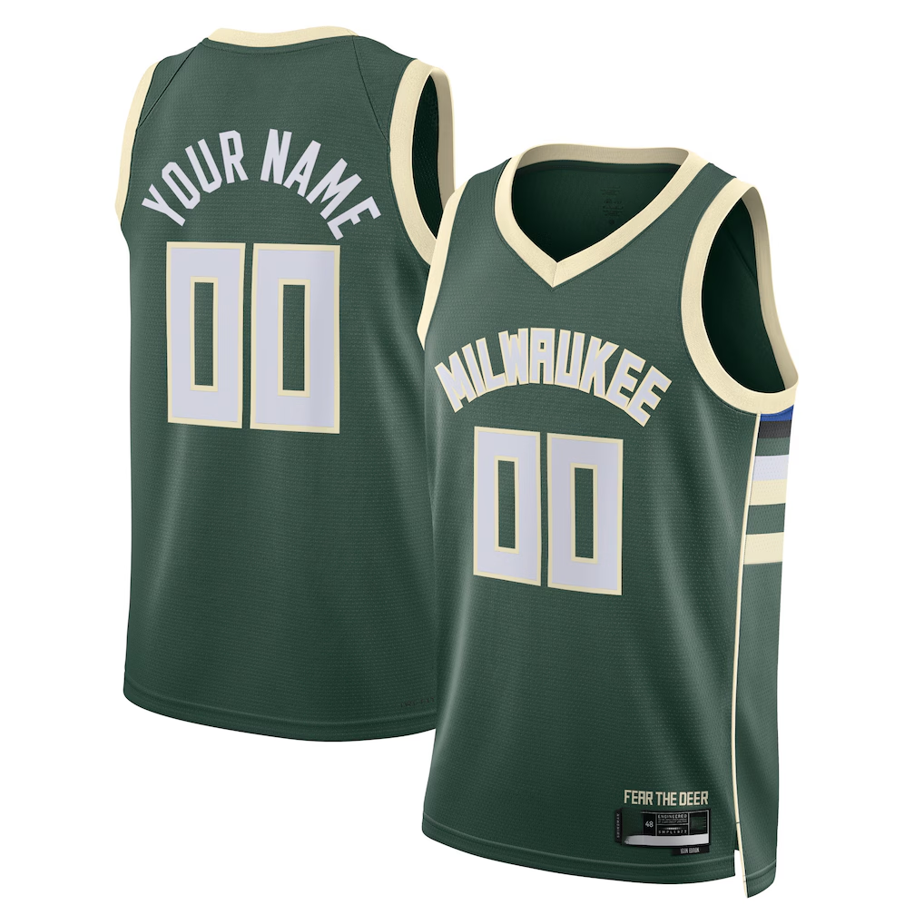 MyBoyd Custom M.Bucks White Fast Break Jerseys - Association Edition
