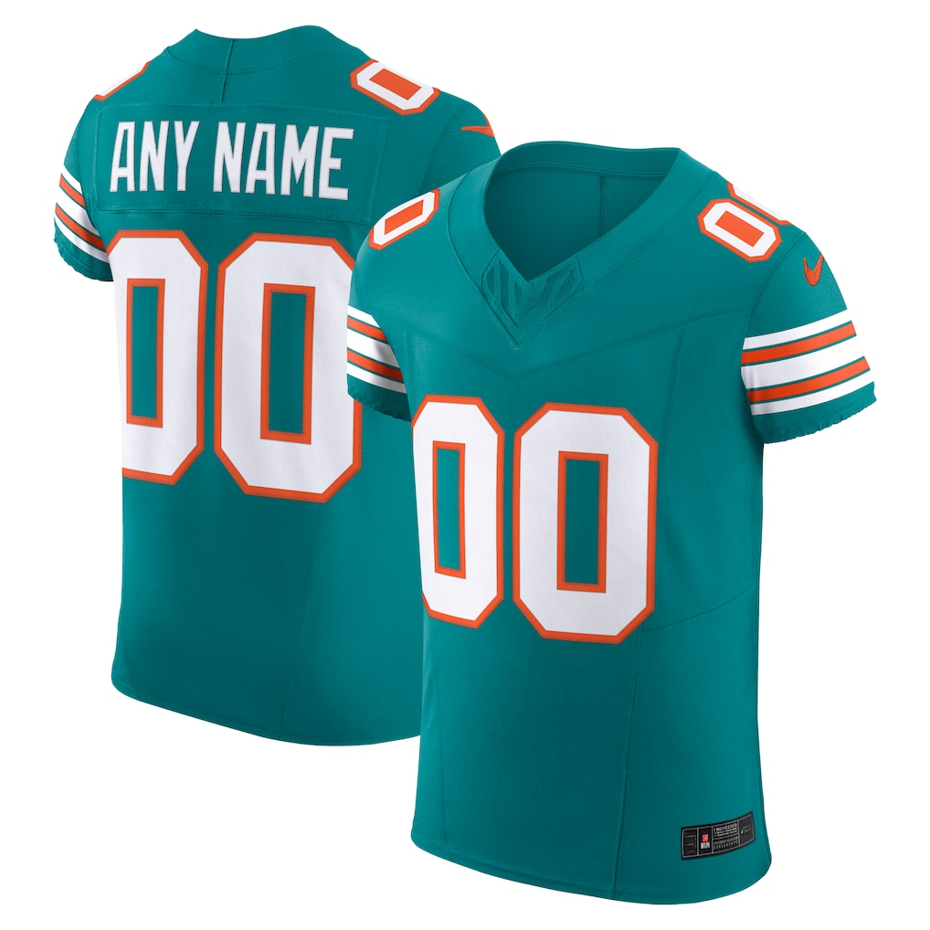 MyBoyd Custom M.Dolphins Aqua Alternate Vapor F.U.S.E. Elite Stitched Jerseys